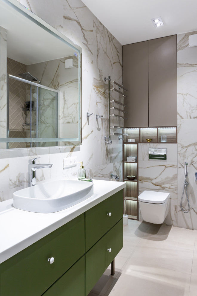 Design ideas for a contemporary bathroom in Moscow.