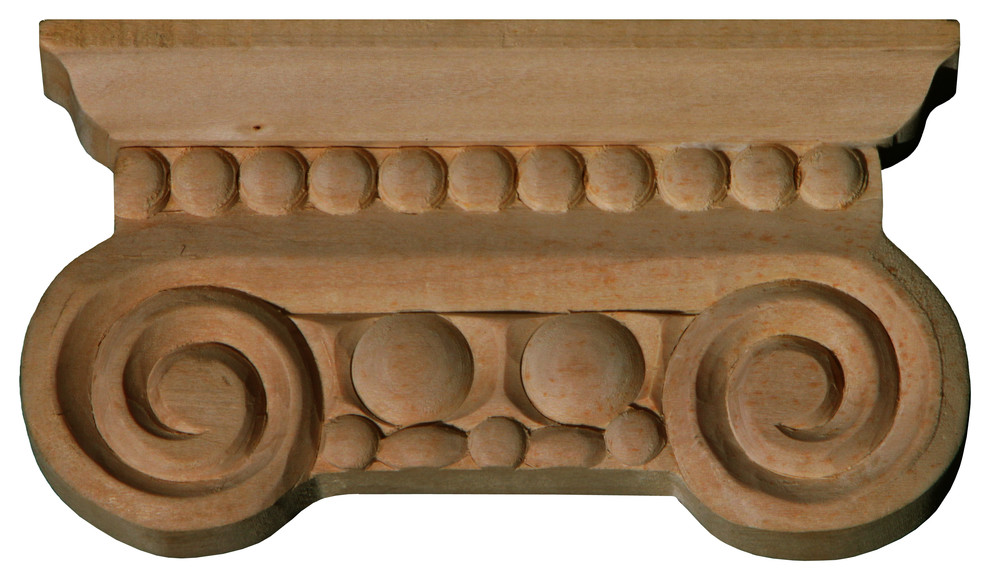 Hand Carved Classic Ionic Capital, Basswood
