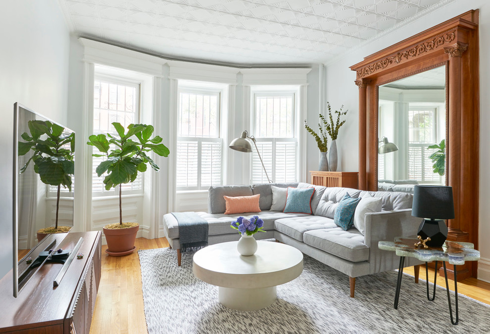 Living room - transitional living room idea in New York
