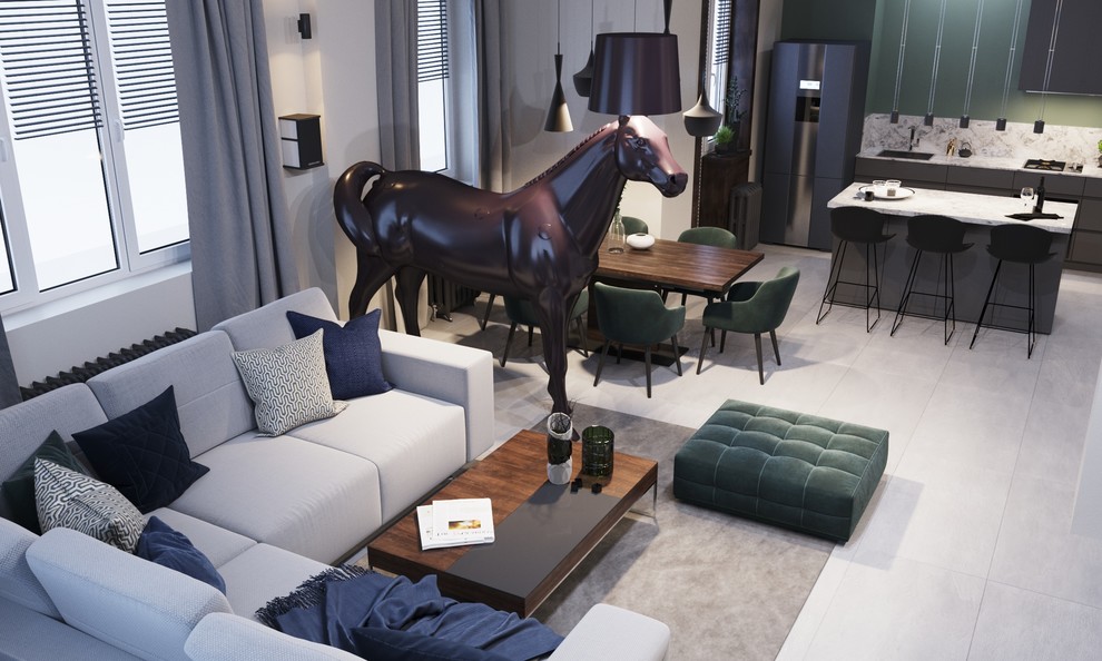 Квартира с тремя спальнями,  площадью 144 м 2