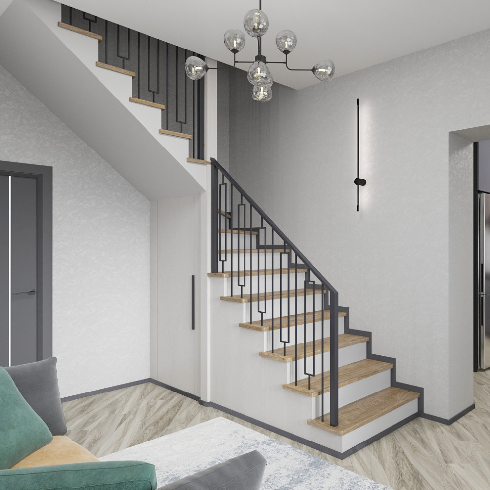 Кухня, гостиная и веранда жилого дома