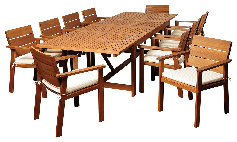 International Home Miami SC LEY-10NELSON Gerald Extendable Dining Set, 11-Piece