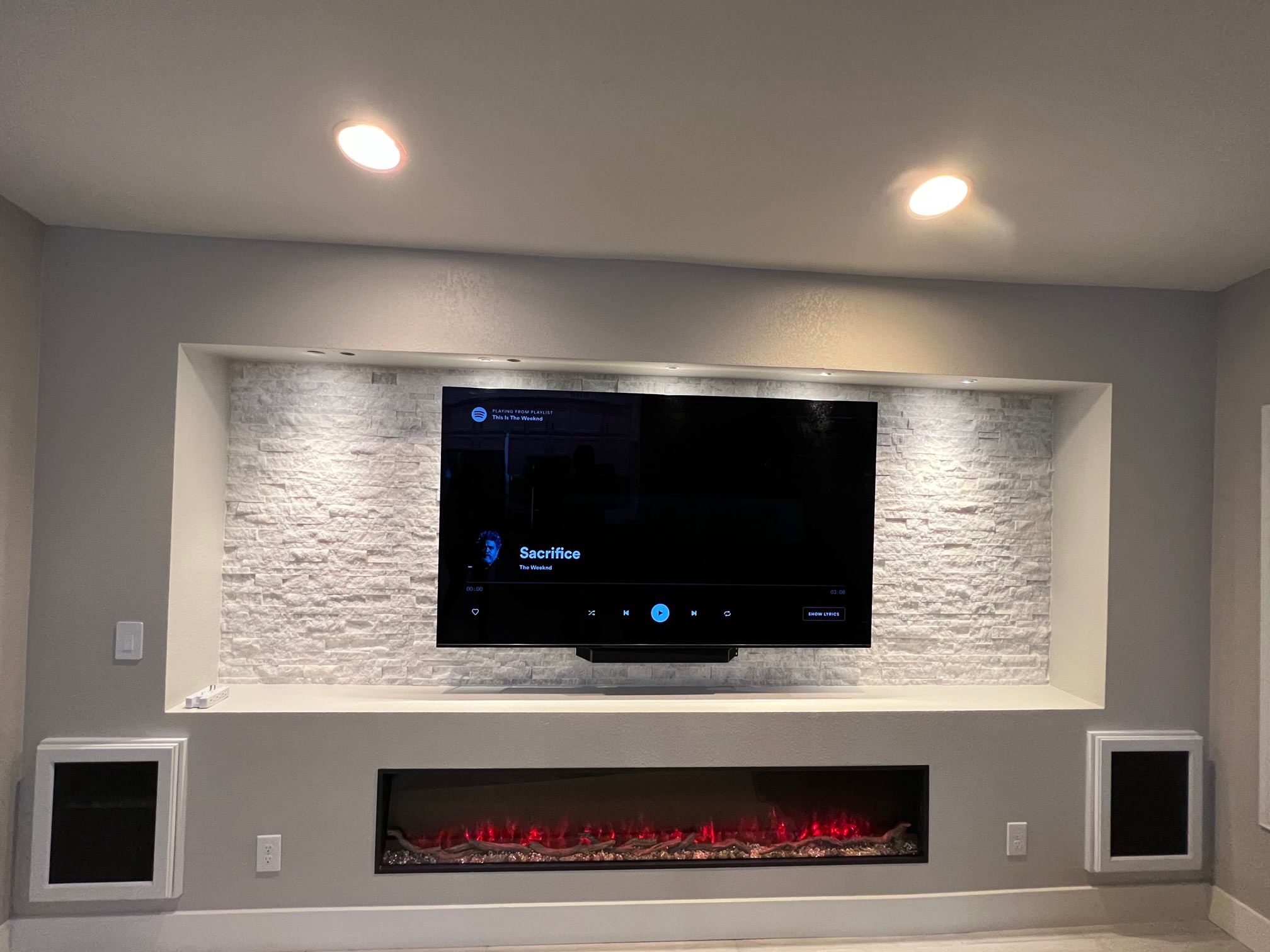 Entertainment Build Out with Fireplace