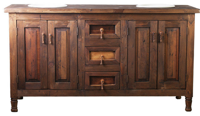 Harley Double Sink Barnwood Bathroom Vanity 60 X20 X32