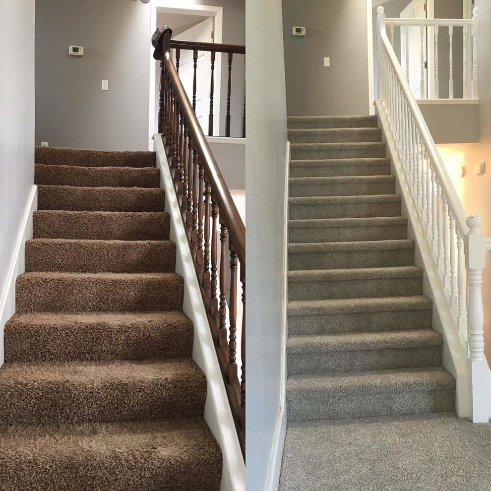 This is an example of a mid-sized traditional staircase in Sacramento.