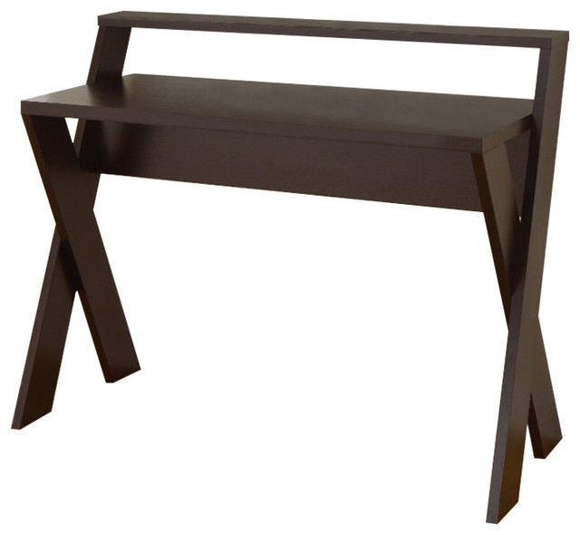 Ladder Desk With 1 Open Shelves Dark Brown