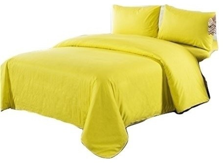 Tache 4 Piece 100 Cotton Solid Yellow Comforter Set With Zipper