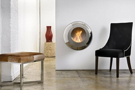 Vellum Stainless Steel Wall Mounted Fireplace by Cocoon Fires