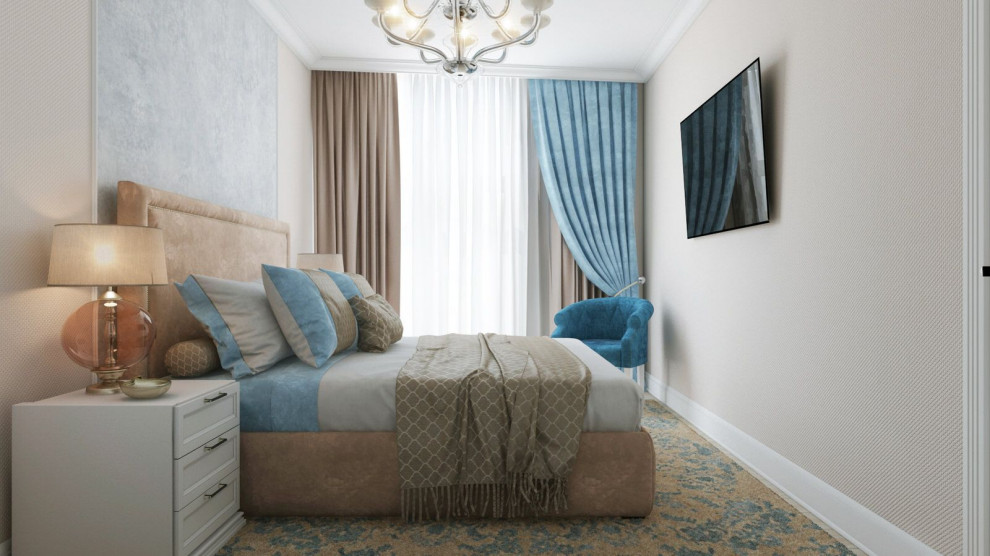 Дизайн интерьера квартиры в светлых тонах в ЖК ''Фили Сити''