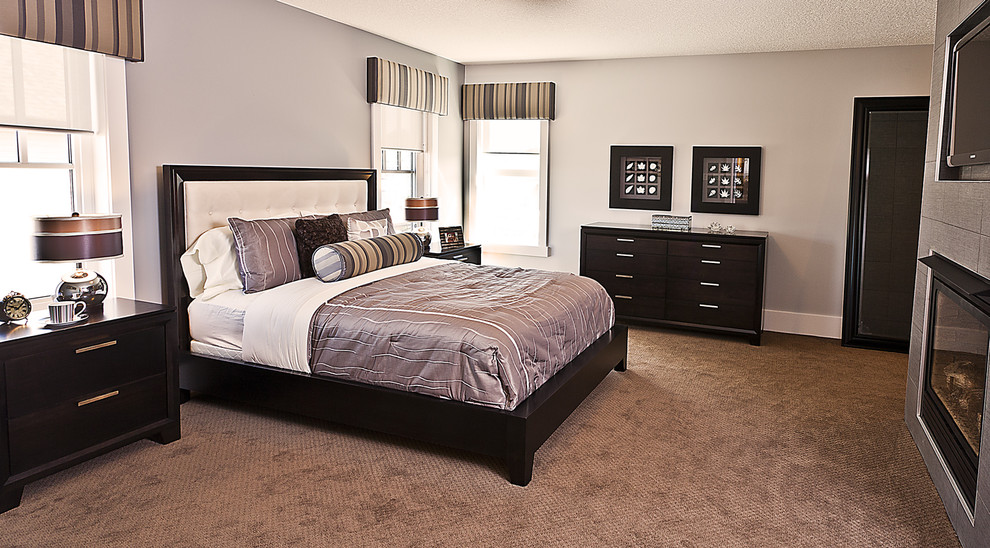 Photo of a contemporary bedroom in Edmonton.