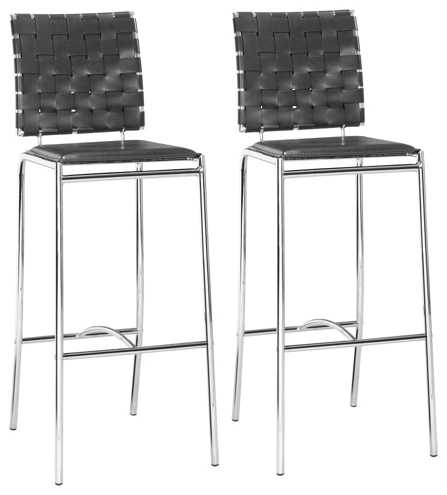 Criss Cross Bar Stool, Set of 2 Contemporary Bar Stools And Counter Stools by ShopFreely