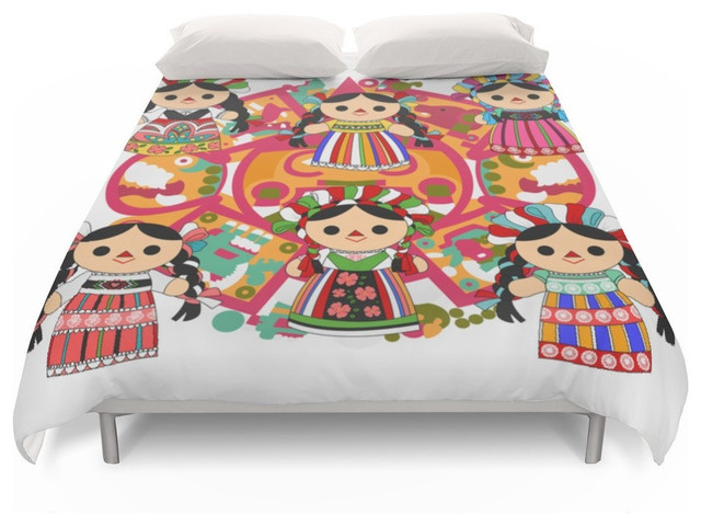 Mexican Dolls Duvet Cover Contemporary Duvet Covers And Duvet
