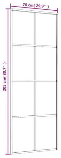 vidaXL Glass Door Interior Sliding Barn Door Aluminum and ESG Glass ...