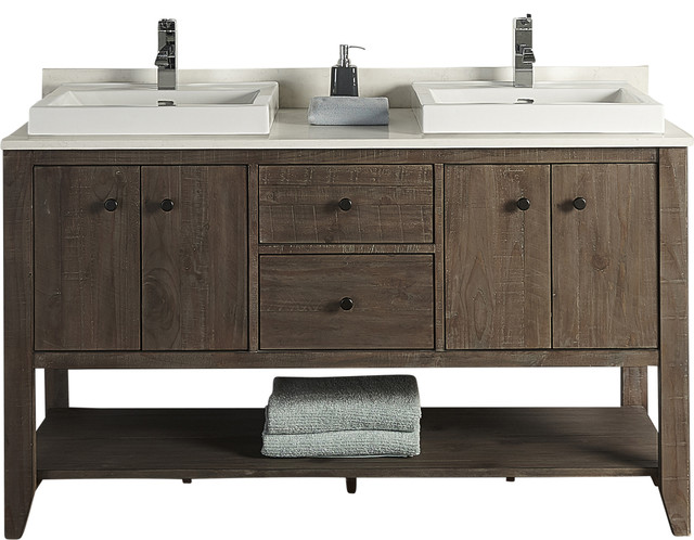 Fairmont Designs River View 60 Double Vanity Coffee Bean Base Cabinet Only Transitional Bathroom Vanities And Sink Consoles By Luxx Kitchen And Bath Houzz