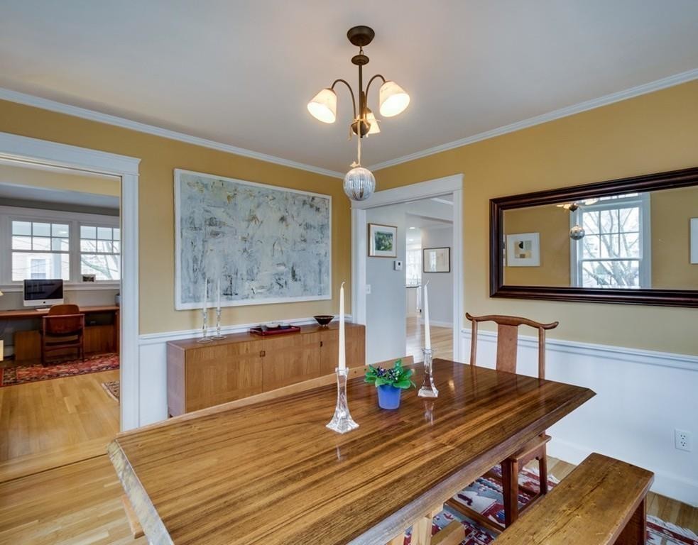 This is an example of a country dining room in Boston.