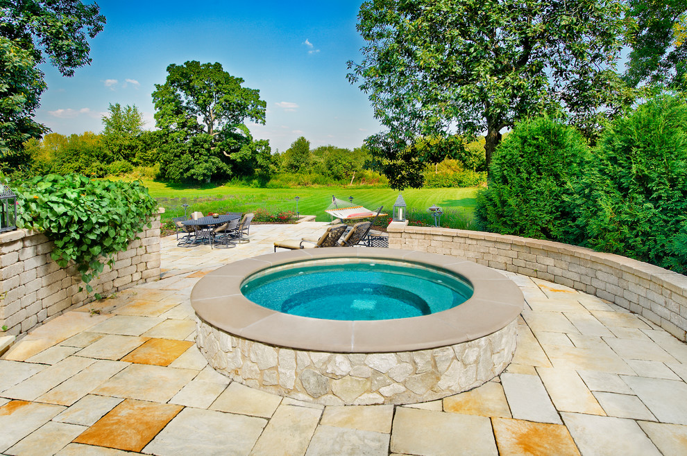 West Chicago, IL Custom Raised Hot Tub Traditional Pool Chicago