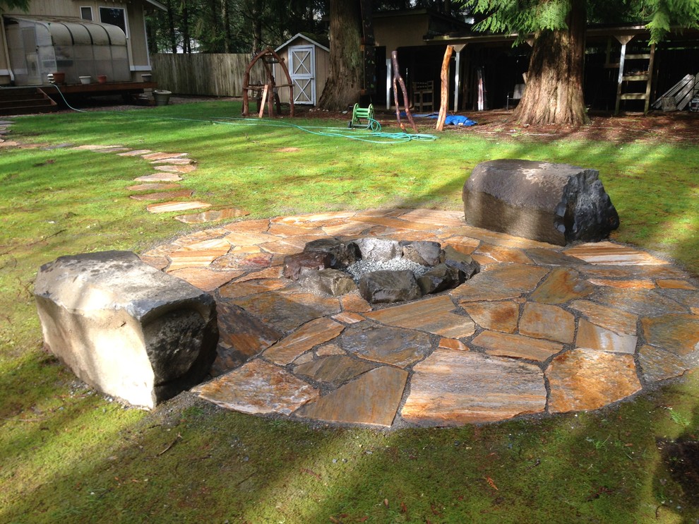 Photo of a rustic landscaping in Seattle.