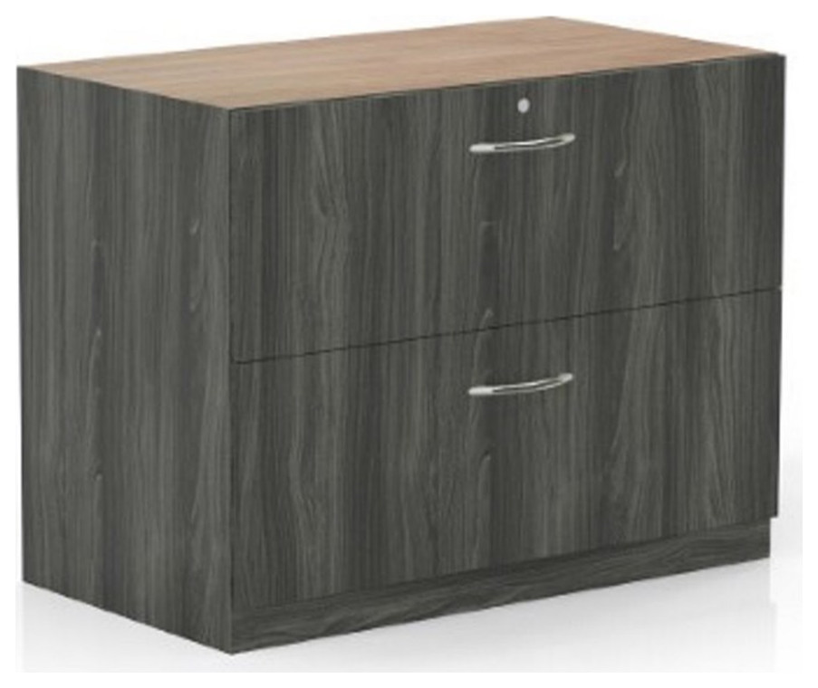 Mayline Aberdeen 36"" 2 Drawer Credenza Lateral File in Gray Laminate