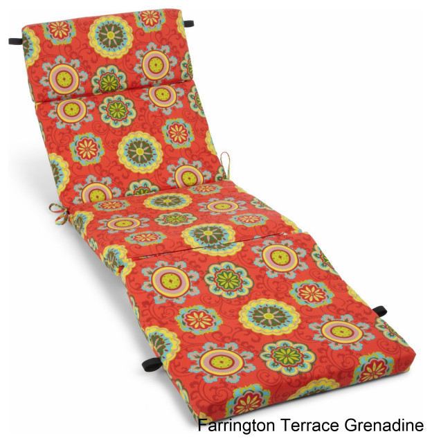 72" Outdoor Chasie Lounge Cushion, Farrington Terrace Contemporary Outdoor Cushions And