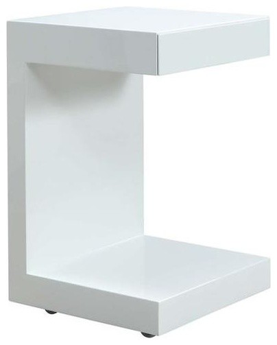 Lino High Gloss White Lacquer Nightstand With Drawer Lino High Gloss White Lacquer Nightstand With Drawer