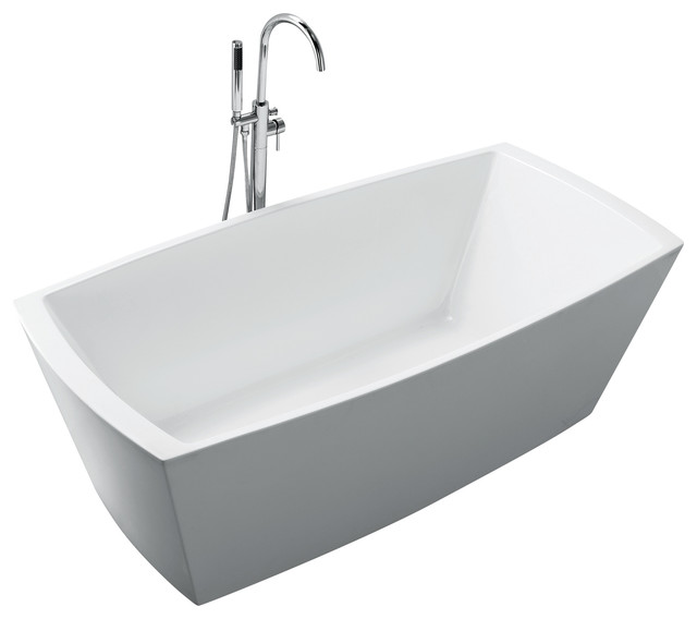Gemma Freestanding Bathtub, 67" Contemporary Bathtubs by Malta