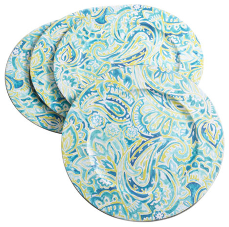 Decorative Collection Paisley Design Charger Plate, Set of 4