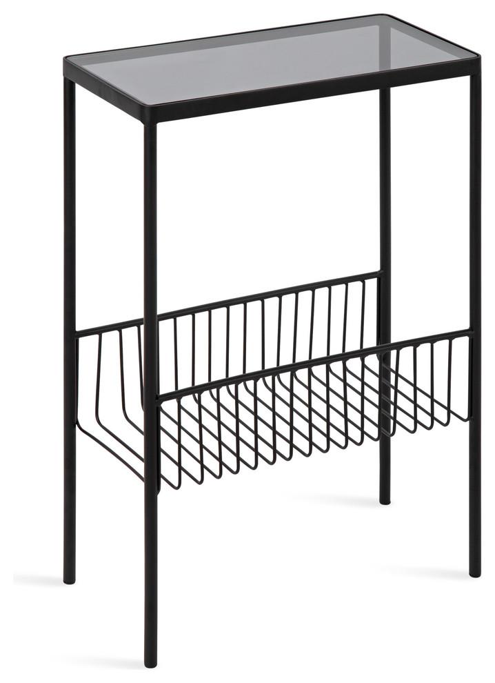 Trubey Modern Side Table, Black 15.75x8x24.6, 15.75x8x24.6