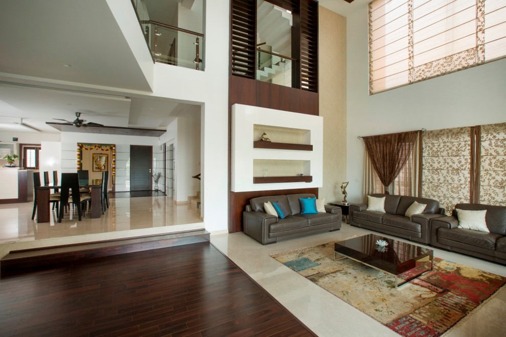 This is an example of a contemporary home design in Bengaluru.