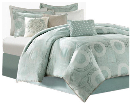 Madison Park Jacquard 7-Piece Comforter Set With Flange - Contemporary -  Comforters And Comforter Sets - by Olliix | Houzz