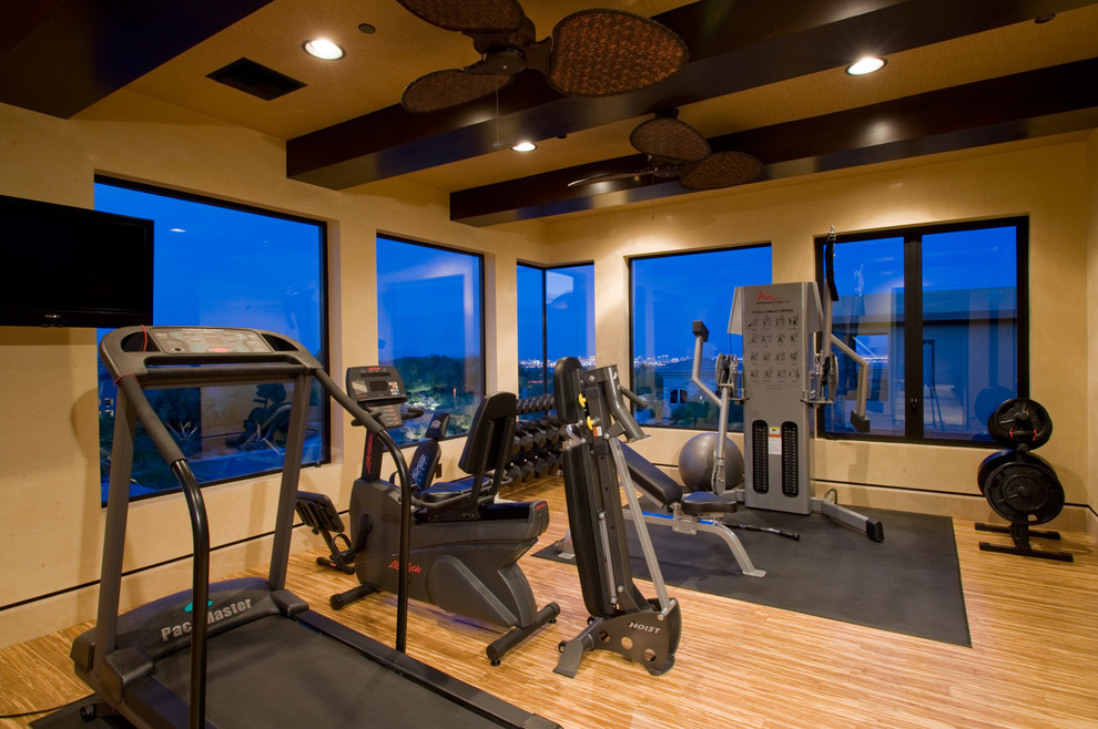 This is an example of a contemporary home gym in Las Vegas.