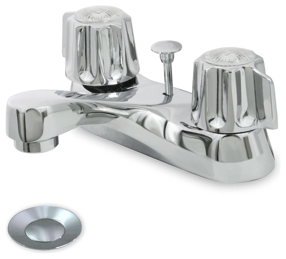 Two Handle Bathroom Faucet Gerber Style, Polished Solid Brass Body Contemporary Bathroom