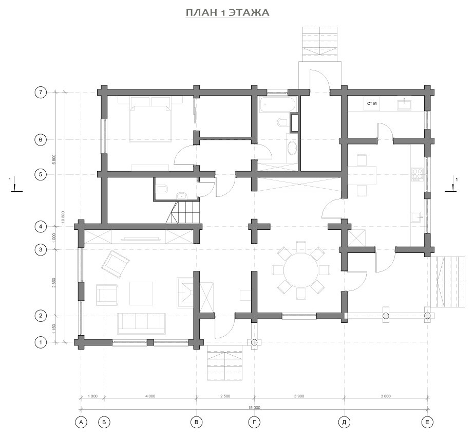 Дом оциллиндрованного бруса