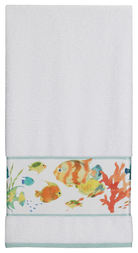 Rainbow Fish Bath Towel, 27"x52" Beach Style Bath Towels by