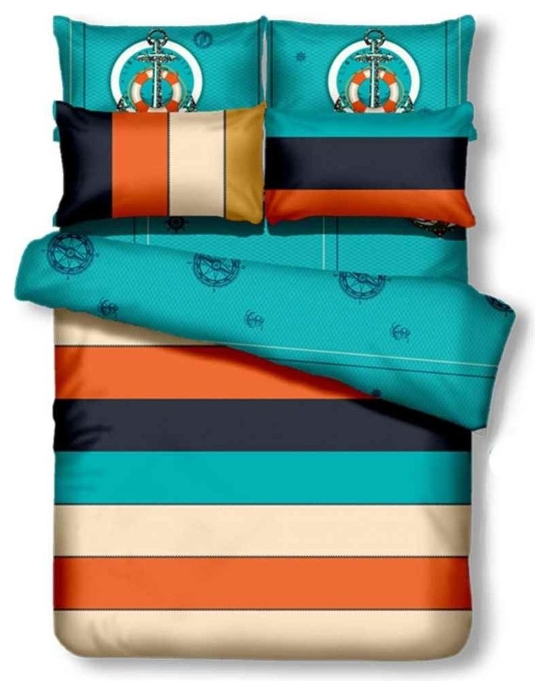 Duvet Cover Marine Design Bedding Set by Dolce Mela, Queen
