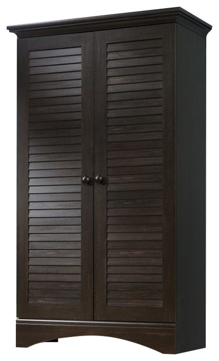 Sauder Harbor View Storage Cabinet in Antiqued White - Traditional