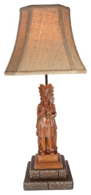 Sculpture Table Lamp Southwestern Cigar Store Indian Hand Painted OK ...