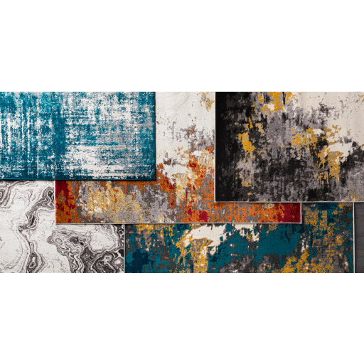 Surya Pepin PEI1014 5'3"x7'7" Rug, Black/Medium Gray/Cream