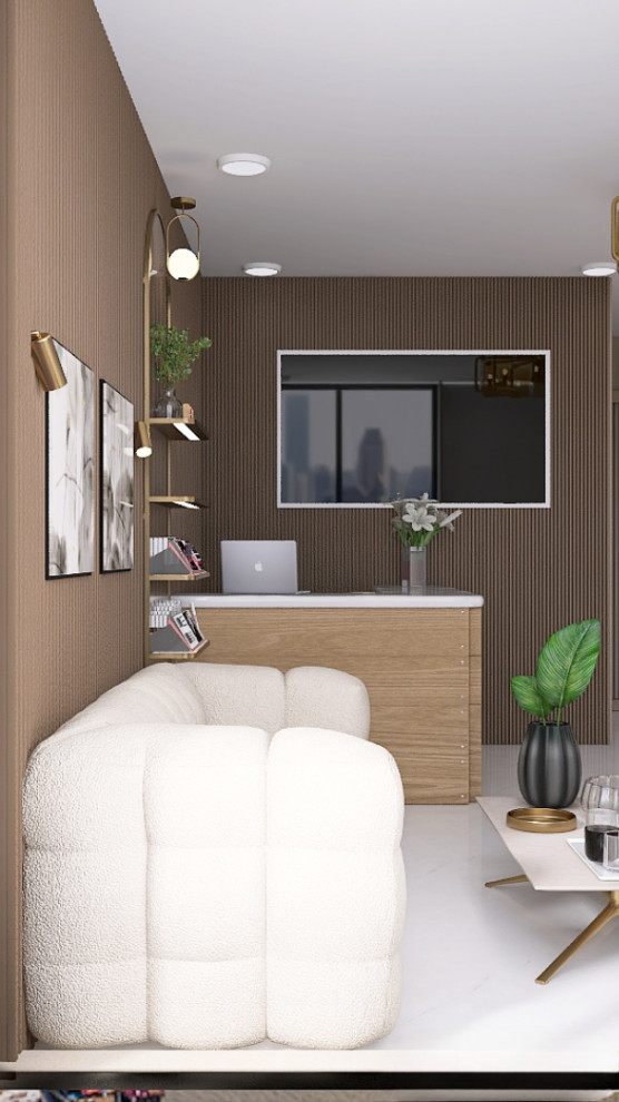 Зона ресепшена в студии аппаратной косметологии