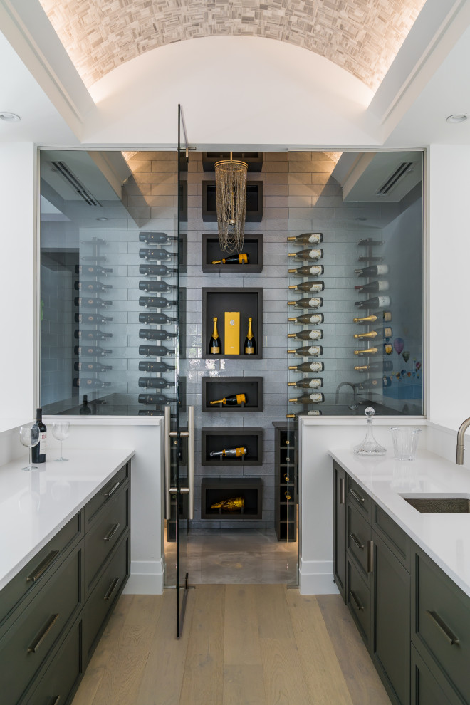 Design ideas for a beach style wine cellar in Miami.