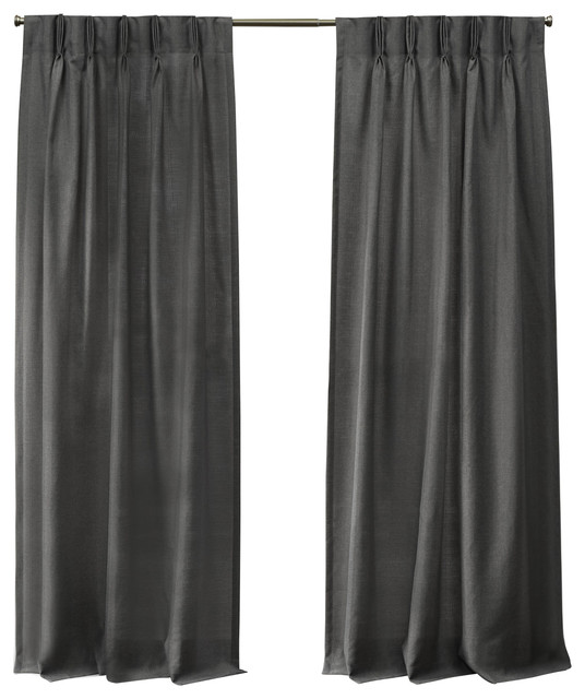 Loha Linen Pinch Pleat Window Curtain Panel Pair Contemporary