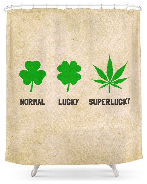 Cans Hemp Shamrock Super Lucky Mode Shower Curtain