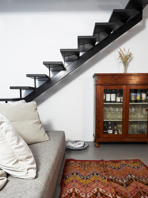Loft MIM industriell-vardagsrum