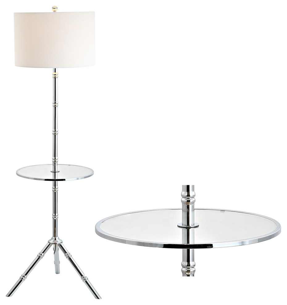 Hall 62" Metal End Table Floor Lamp, Bronze, Chrome