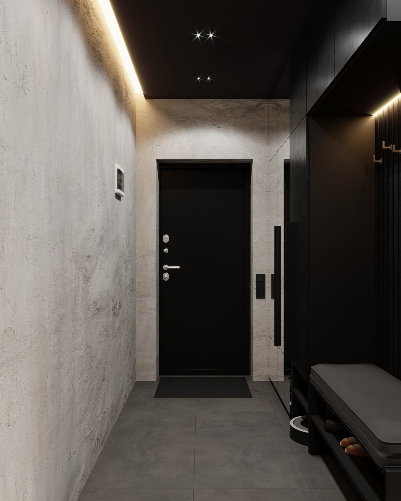 Брутальная квартира с элементами минимализма 65