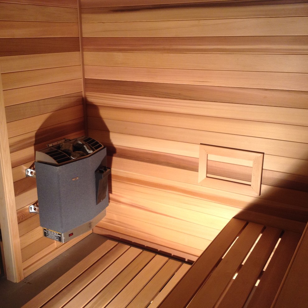 Photo of a traditional bathroom in Other with with a sauna.