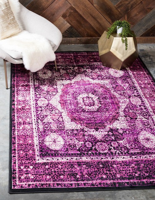 Violet Area Rug Pattern Traditional Majestic Violet Area Rug, 4'x6' - Contemporary - Area Rugs ...