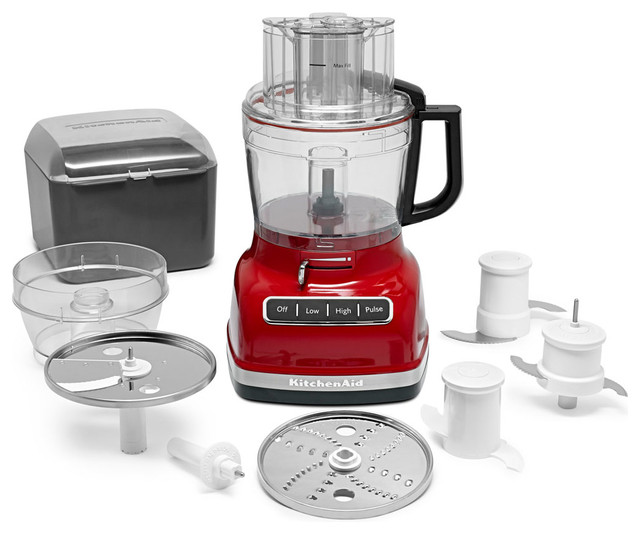 ExactSlice System 11-Cup Food Processor, External Adjustable Lever, Empire Red