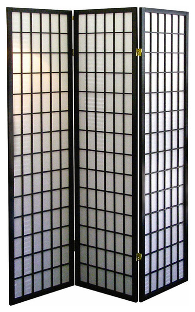 3-Panel Room Divider - Black