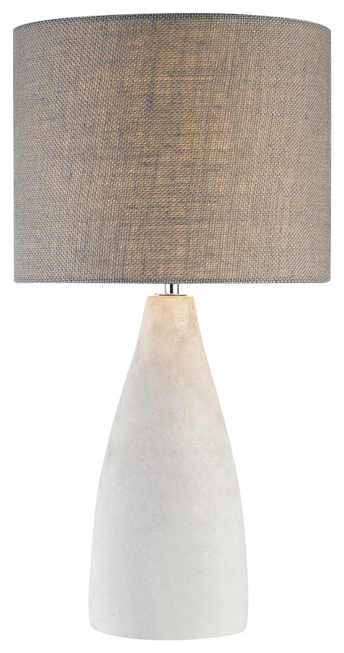 Rockport 1 Light Table Lamp - Polished Concrete, 11" x 11" x 21"