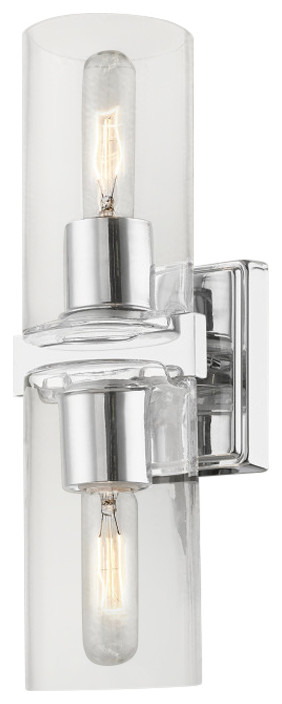 Clarion 2 Light Polished Chrome Vanity Sconce - Transitional - Bathroom ...